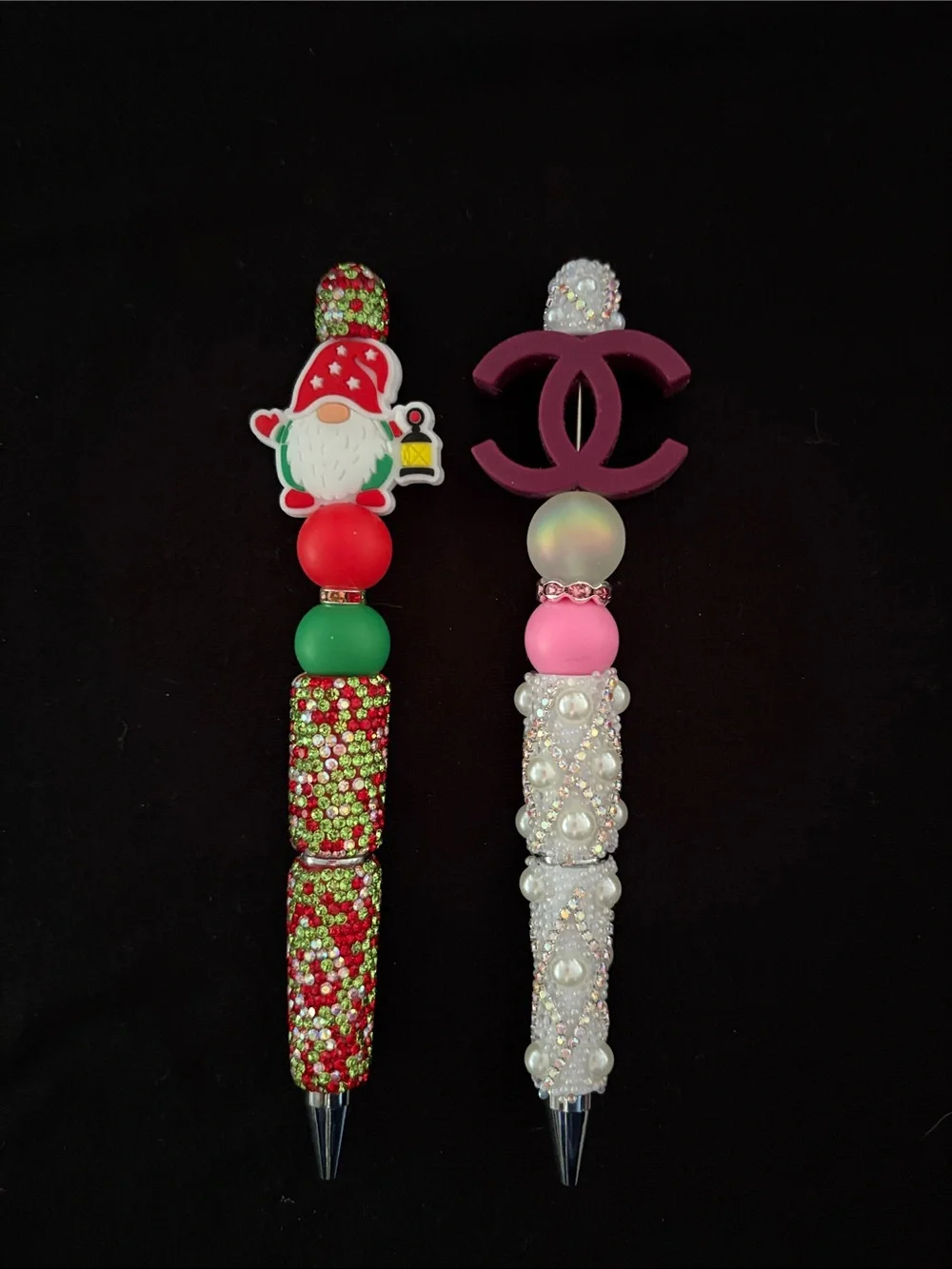 Decorative Refillable Beaded Pens - Set of 6